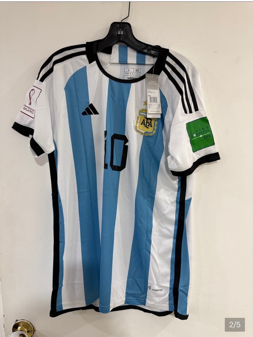 adidas Argentina Football Jersey - Sky Blue, White & Black Accents